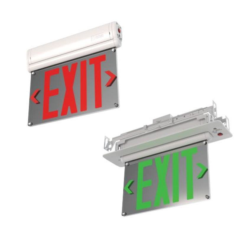 Lithonia Lighting BE W R SM M6 BE Series Indicator Exit Sign, 120 to 277 V, EXIT Legend